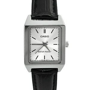 CASIO手錶 復古銀色方型黑帶皮革錶【NECA16】原廠公司貨