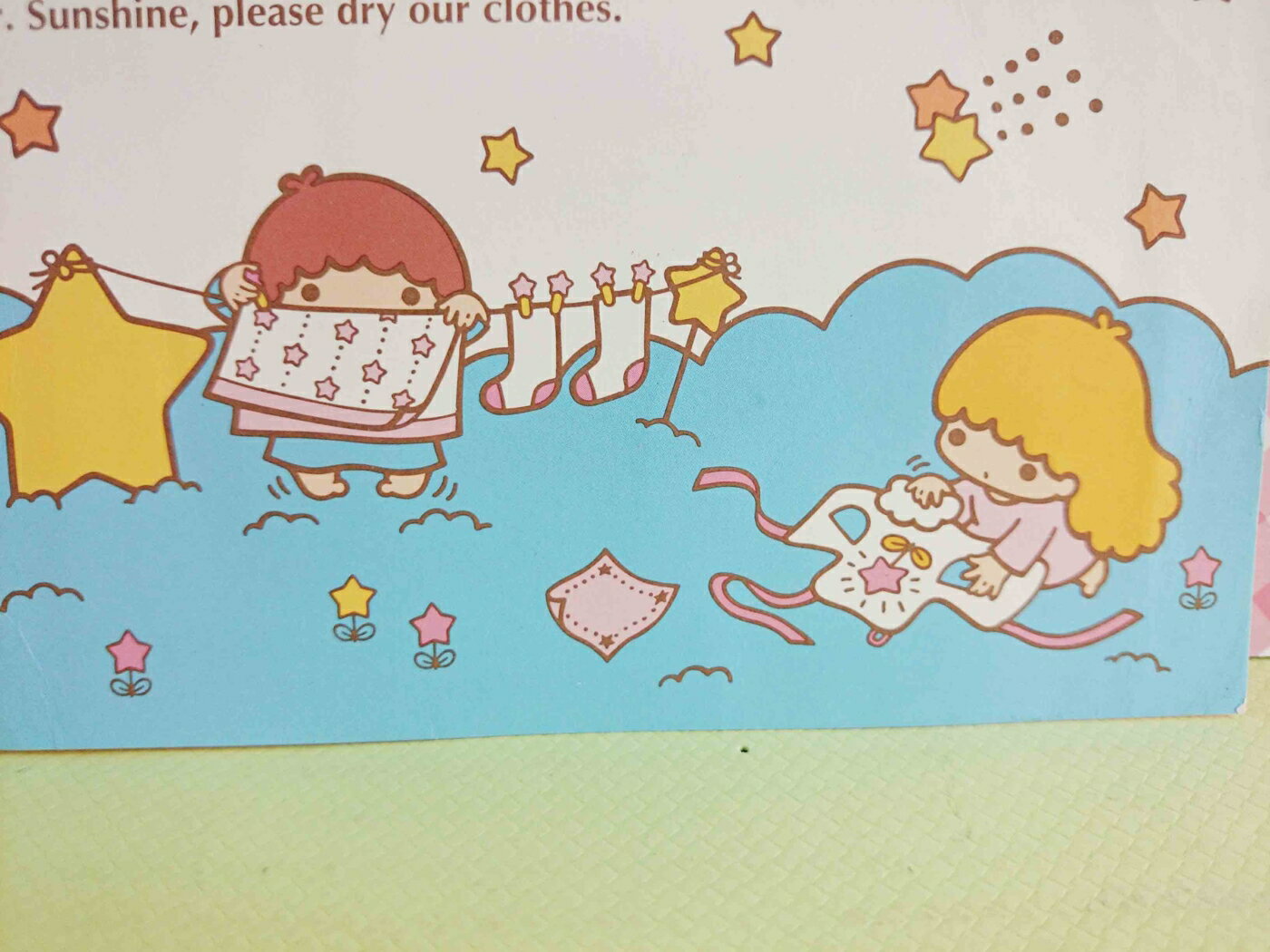 【震撼精品百貨】Little Twin Stars KiKi&LaLa 雙子星小天使 卡片-曬衣 震撼日式精品百貨