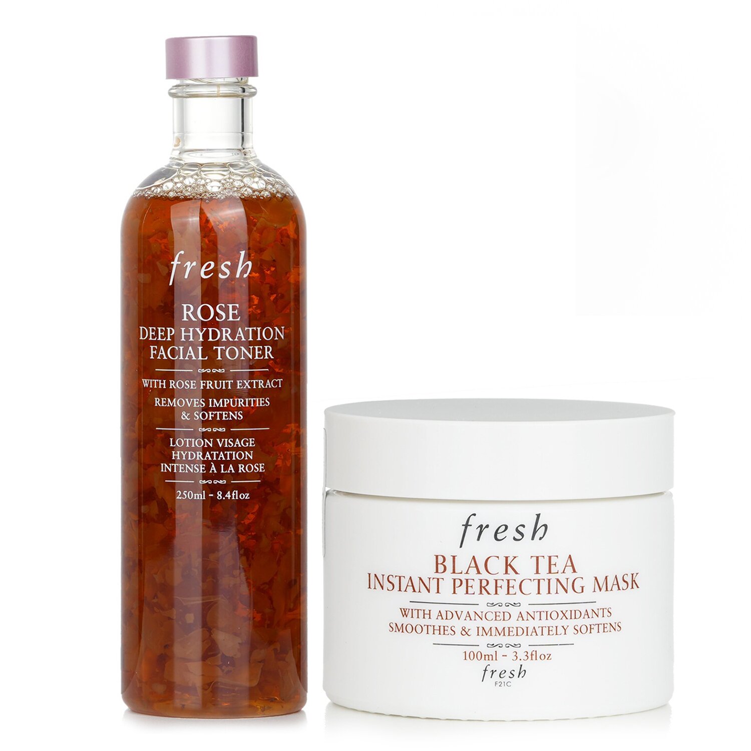 Fresh 紅茶速效修護面膜 100ml + 玫瑰深層保濕柔膚水 250ml