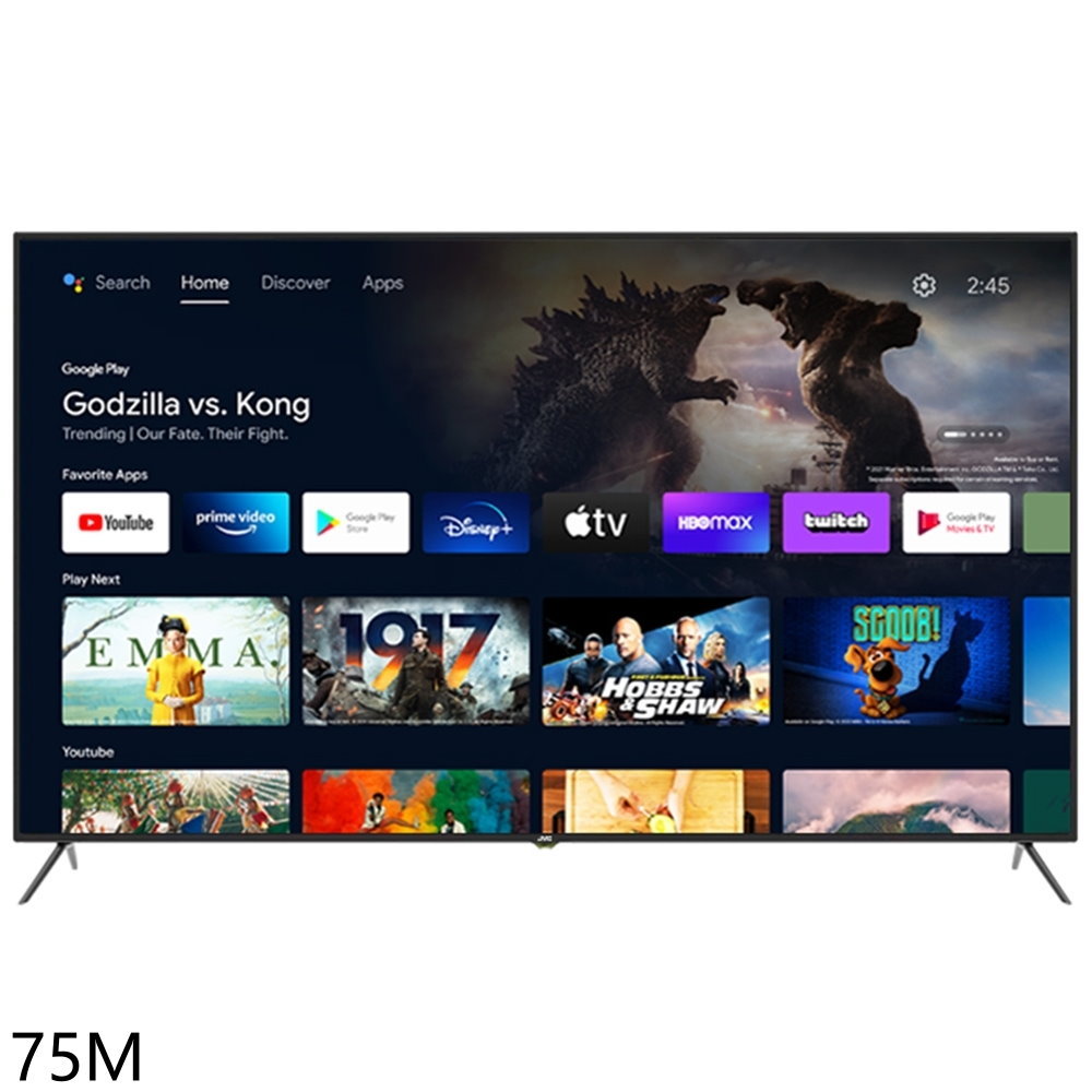 全館領券再折★JVC【75M】75吋4K連網智慧顯示器(含標準安裝)(7-11商品卡700元)