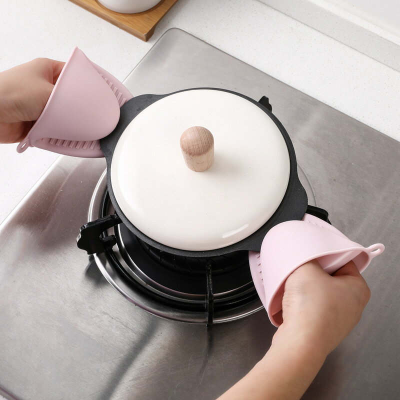 可愛的硅膠隔熱手套烘焙防燙夾微波爐烤箱手夾廚房加厚防熱耐高溫