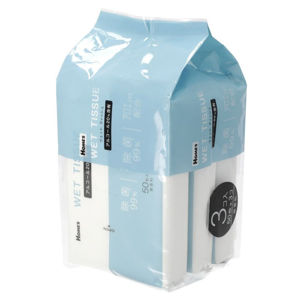 【DECO HOME商品】含酒精濕紙巾 14×20 50抽 3P NITORI宜得利家居