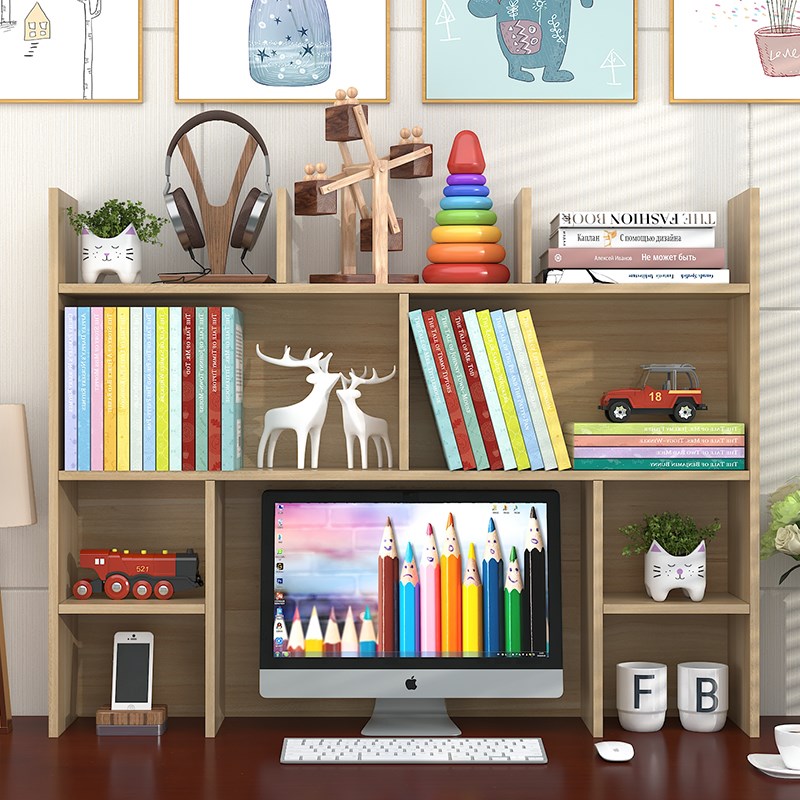 簡易桌上書架置物架學生用桌面小書架宿舍書柜現代簡約辦公收納架