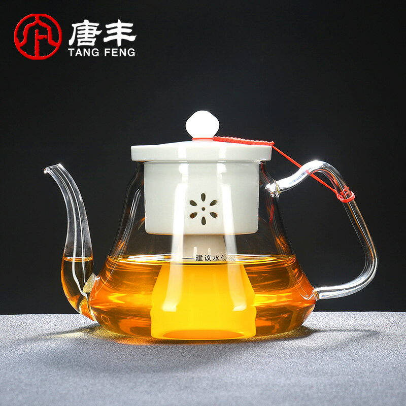 唐豐茶壺電熱家用大容量耐熱玻璃煮茶器陶瓷過濾內膽蒸茶壺燒茶A