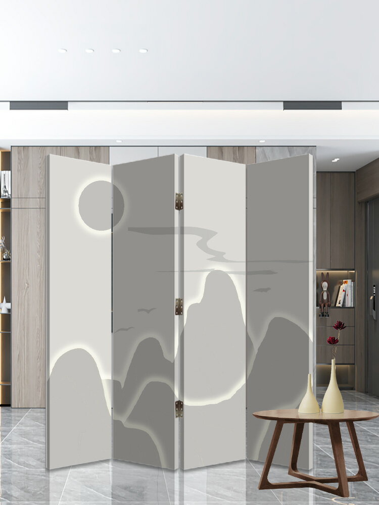 現代簡約辦公室輕奢雙面屏風酒店廚房客廳隔斷折疊移動遮擋臥室隔