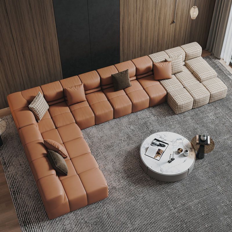 意式極簡沙發小戶型設計師Baxter豆腐塊方塊組合轉角真皮沙發客廳