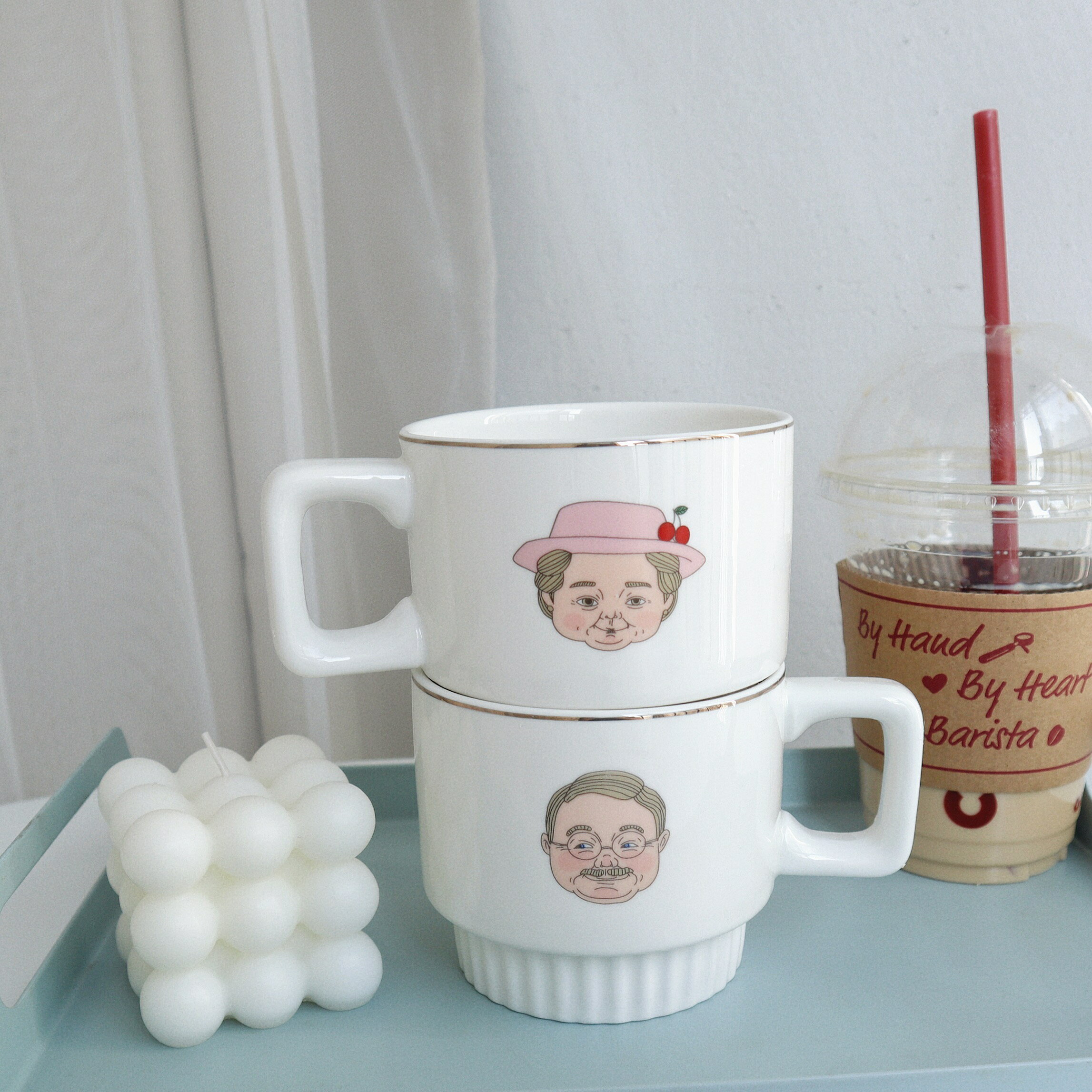 ins小眾復古阿公阿嫲情侶馬克杯陶瓷牛奶早餐咖啡杯水杯創意禮物