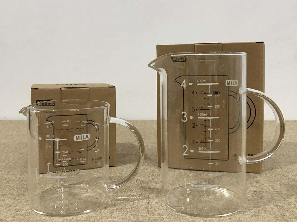 MILA 玻璃咖啡量杯 燒杯 耐熱玻璃 玻璃量杯 刻度量杯 350ml / 650ml