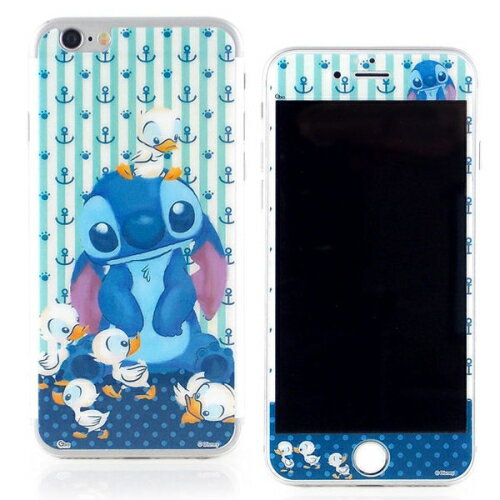 【Disney 】iPhone 6 plus 強化玻璃彩繪保護貼-史迪奇 7