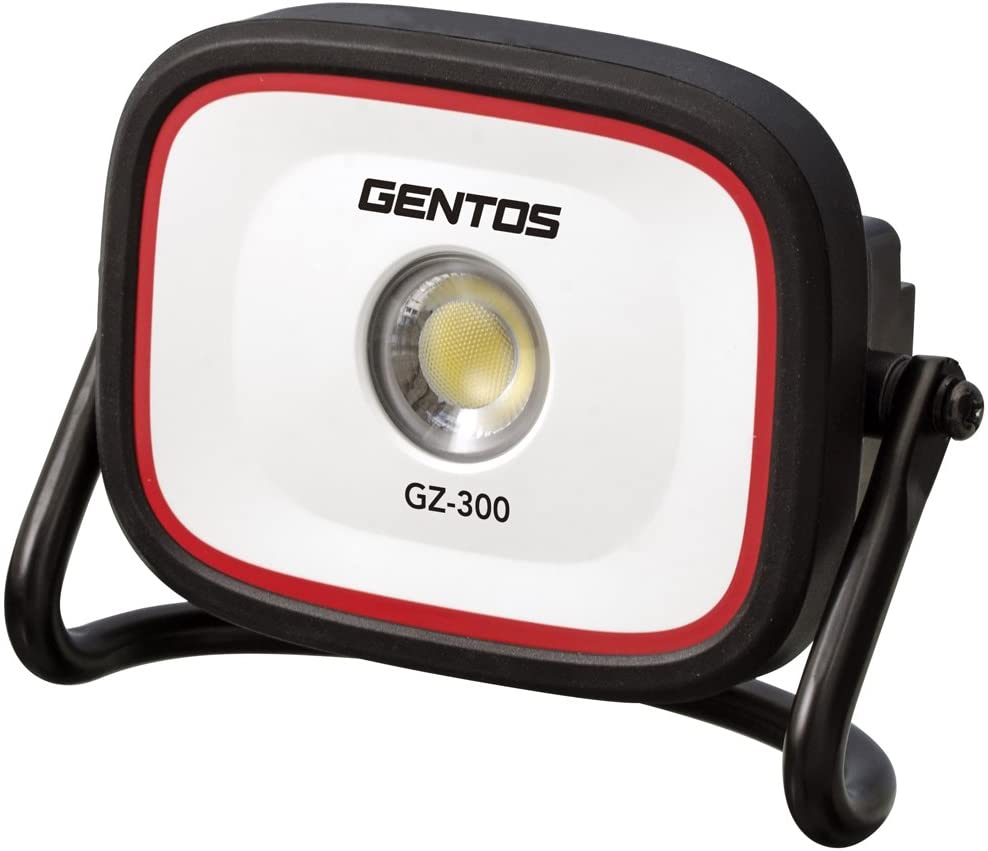 【日本代購】GENTOS 投光器LED 工作燈充電式AC電源通用[亮度1200流明/實用亮燈2小時/防塵/防滴] 槍GZ-300 符合ANSI標準
