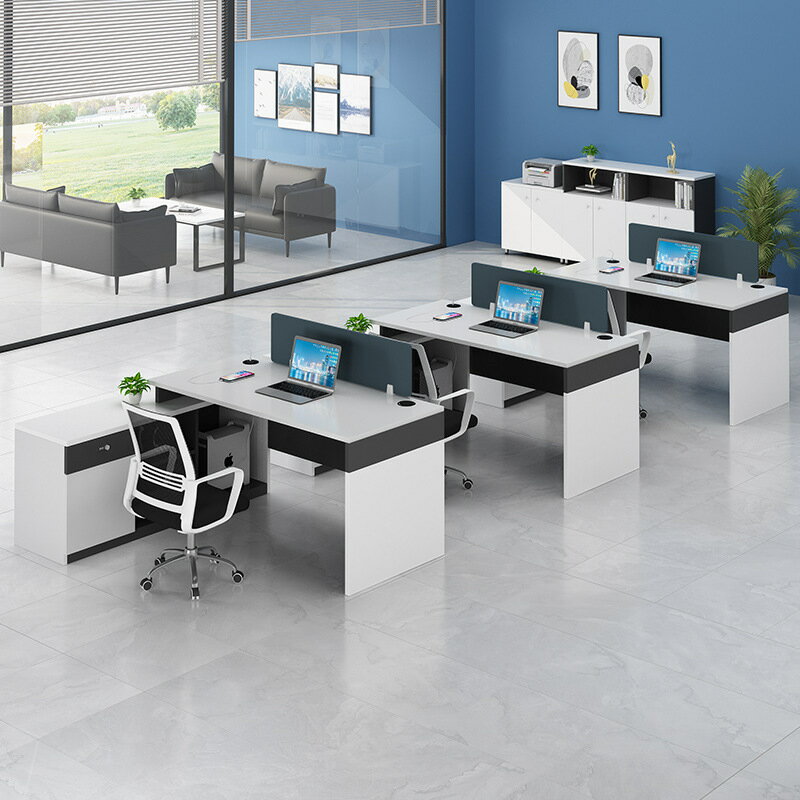 免運速發 辦公桌 工位桌 員工桌辦公室辦公桌4人位簡約電腦員工桌椅寫字樓辦工作桌雙人位辦公臺