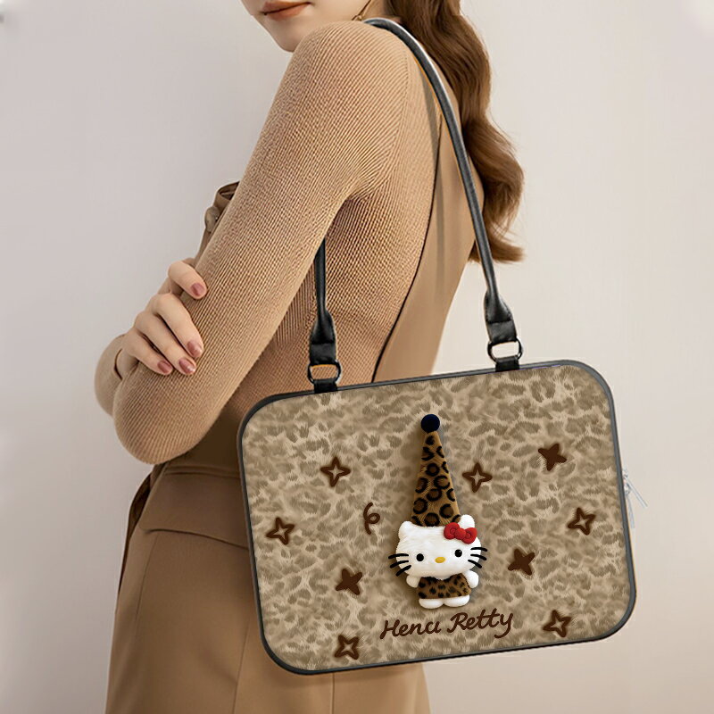 奈斯 凱蒂貓 HelloKitty單肩電腦包macbookair13.3大容量華為matebook聯想小新pro14寸防震通勤內膽保護套