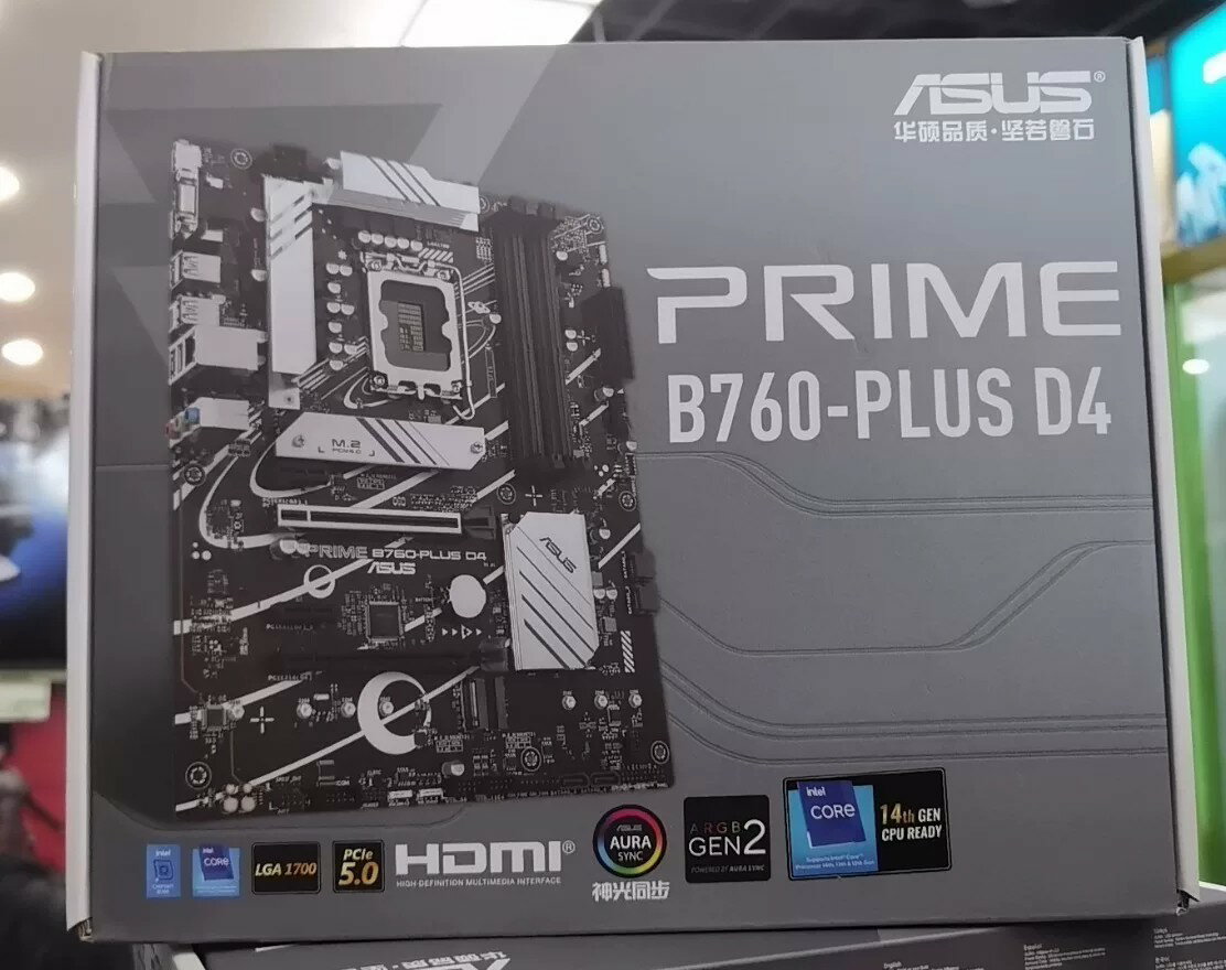 華碩PRIME B760-PLUS D4主機板 DDR4 現貨 箱說齊全碼合一 電腦組裝主機板 電競遊戲主機板