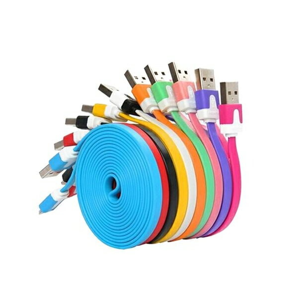 安卓MICRO USB彩色傳輸線 現貨 當天出貨 扁線 充電 多色可選 馬卡龍　長度80公分【coni shop】 1