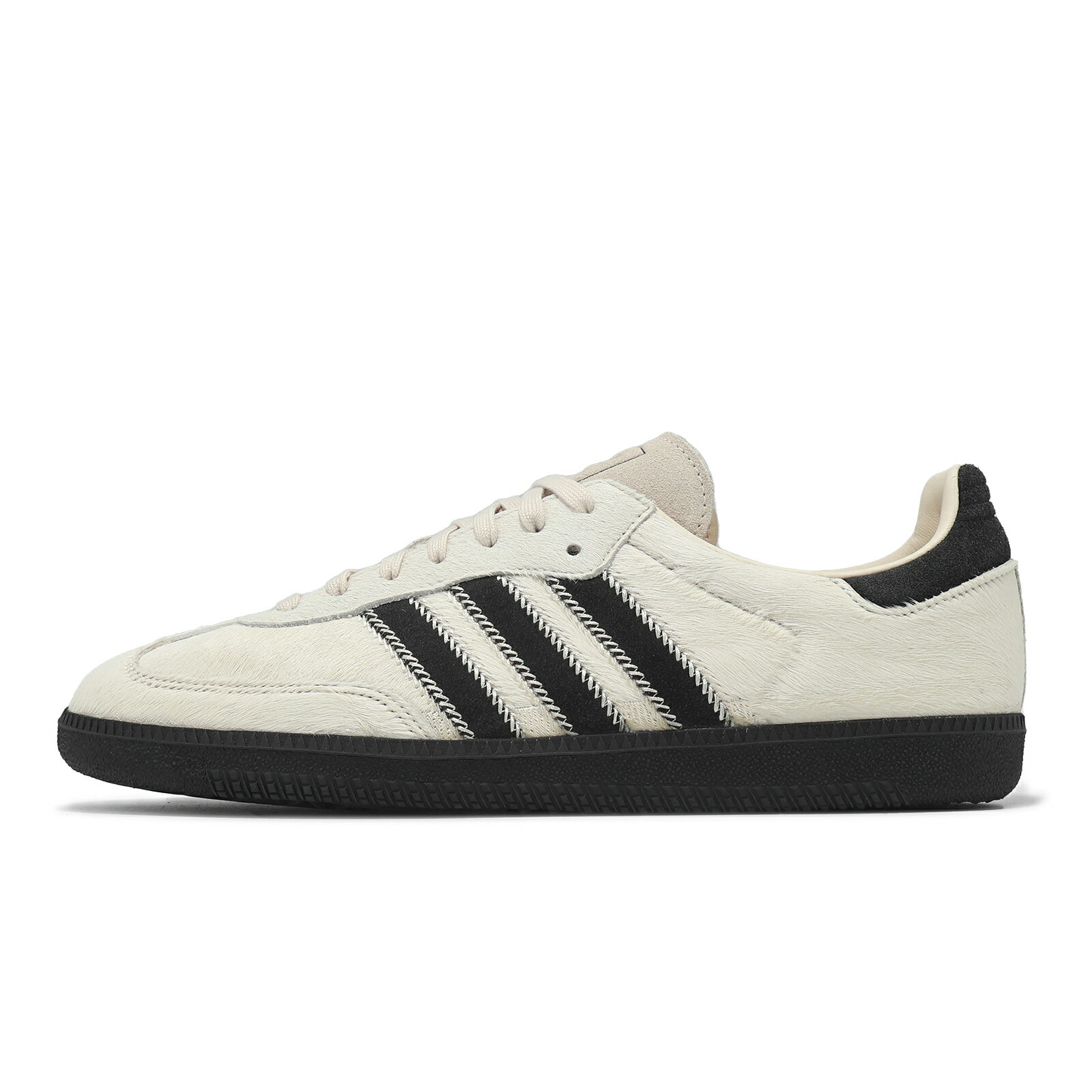 adidas 愛迪達 德訓鞋 Samba OG W 女鞋 米白 黑 馬毛鞋面 休閒鞋 復古 愛迪達
