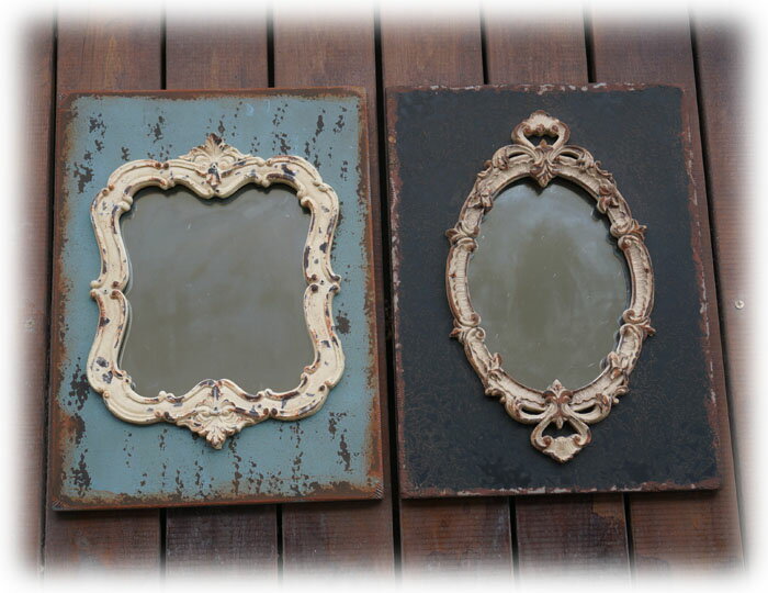 法式鄉村 經典壁飾 復古 舊感 裝飾鏡 兩款可選1入