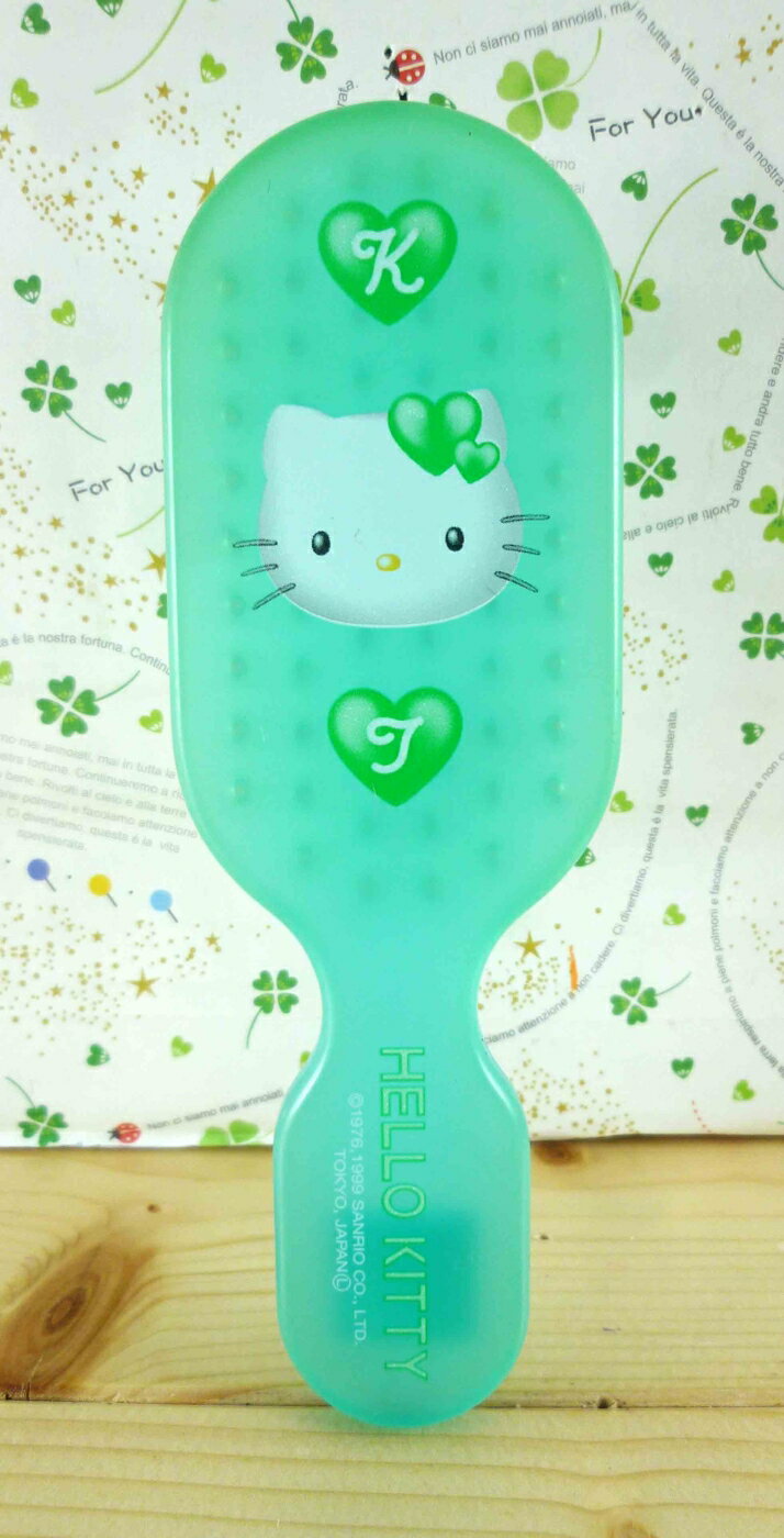 【震撼精品百貨】Hello Kitty 凱蒂貓-KITTY髮梳-愛心圖案-藍綠色 震撼日式精品百貨