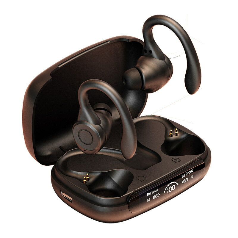 工廠直供新款掛耳式Y7無線藍牙耳機運動跑步專用私模tws帶數顯