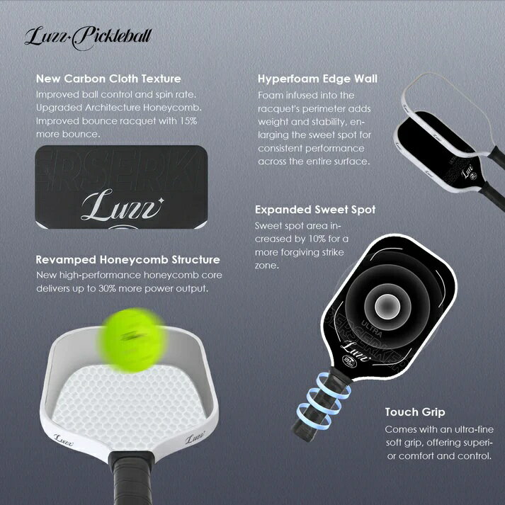Luzz 專業匹克球拍 Pro2 (專業進階拍) 輕量好握 雙認証 6