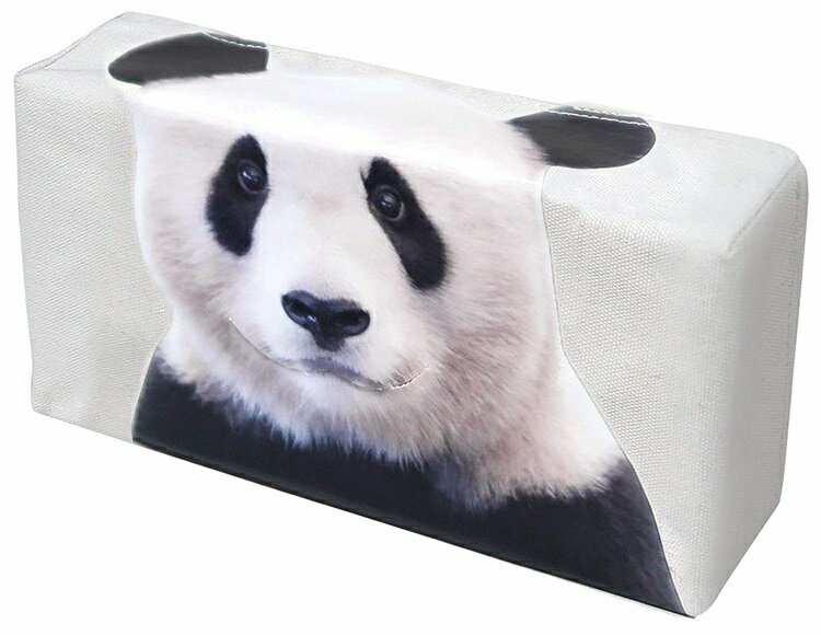 權世界@汽車用品 日本進口 可愛大熊貓圖案置放式抽取式面紙盒套 ME298