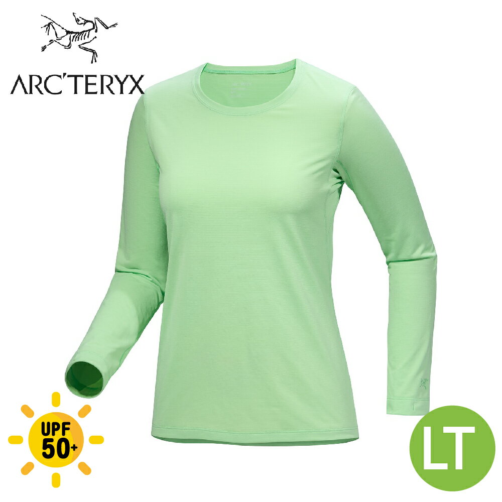 【ARC'TERYX 始祖鳥 女 Taema 快乾長袖圓領衫《磷光雜綠》】X000006914/運動衫/排汗衣