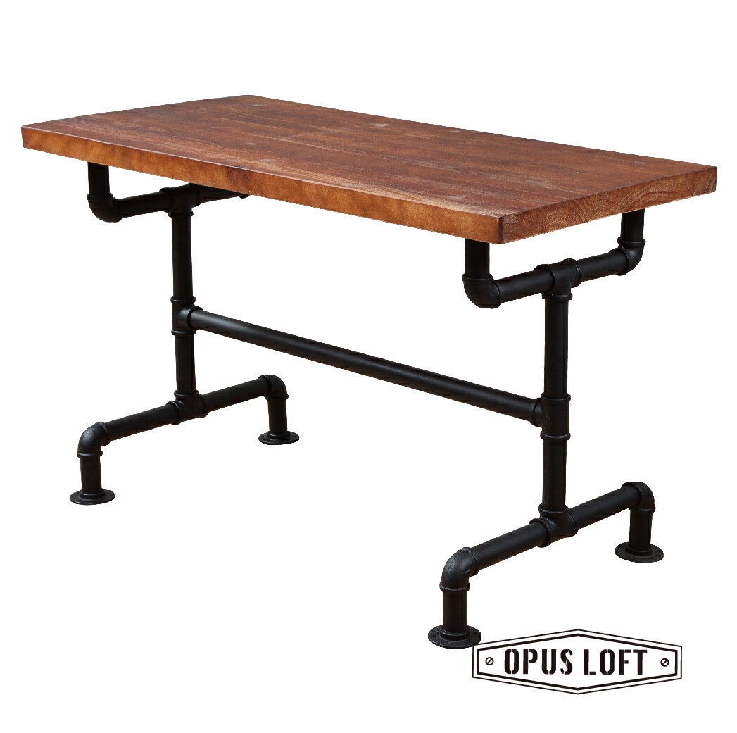 厂家热销美式复古实木家用长方形桌 铁艺工业风餐桌水管办公桌-阿里巴巴