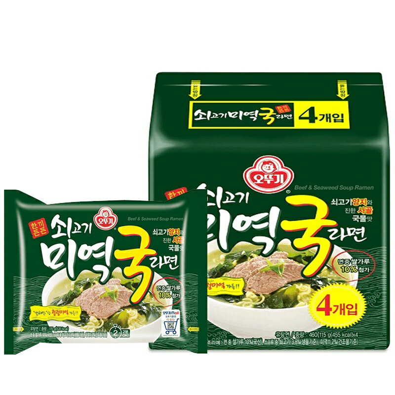 《 Chara 微百貨 》 新品 韓國 不倒翁 牛肉 海帶 湯 拉麵 4入 湯麵 海帶湯