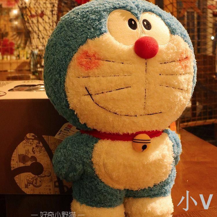 小V優購 買一送一多啦a夢公仔機器貓叮當貓藍胖子毛絨玩具生日禮物女玩偶