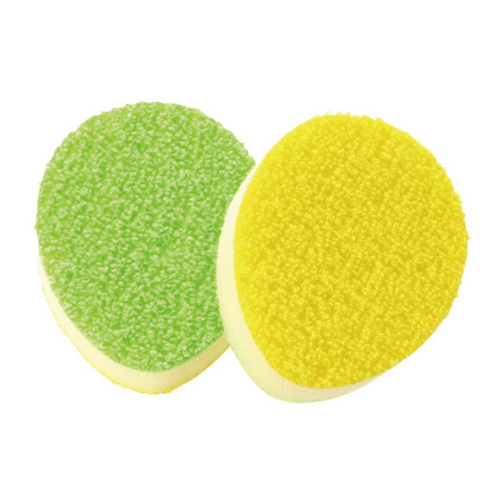 日本 MARNA 日製雙面海綿(黃/綠)蛋形2入 4976404201700