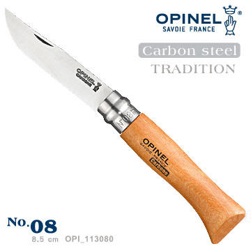 【【蘋果戶外】】OPINEL OPI_113080 法國 No.08 Carbon TRADITION 碳鋼刀刃 折疊刀