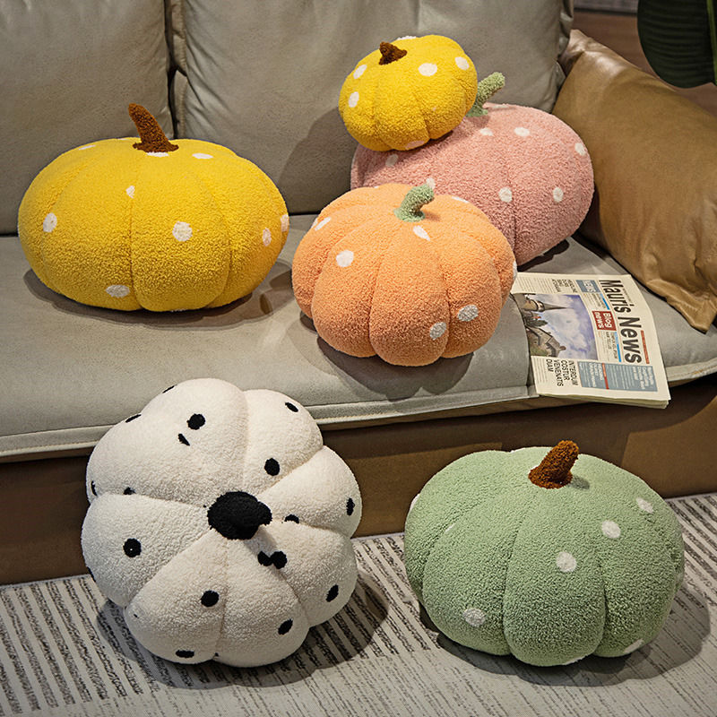 抱枕 靠枕 網紅可愛小南瓜超軟抱枕橘色毛絨玩具靠墊沙發客廳飄窗輕奢床頭萌S0104快速出貨