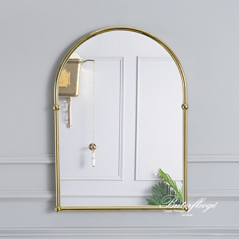 蝶陶新款金屬衛生間梳妝臺鏡復古衛浴鏡黃銅鍍鉻鍍金不生銹北歐 6