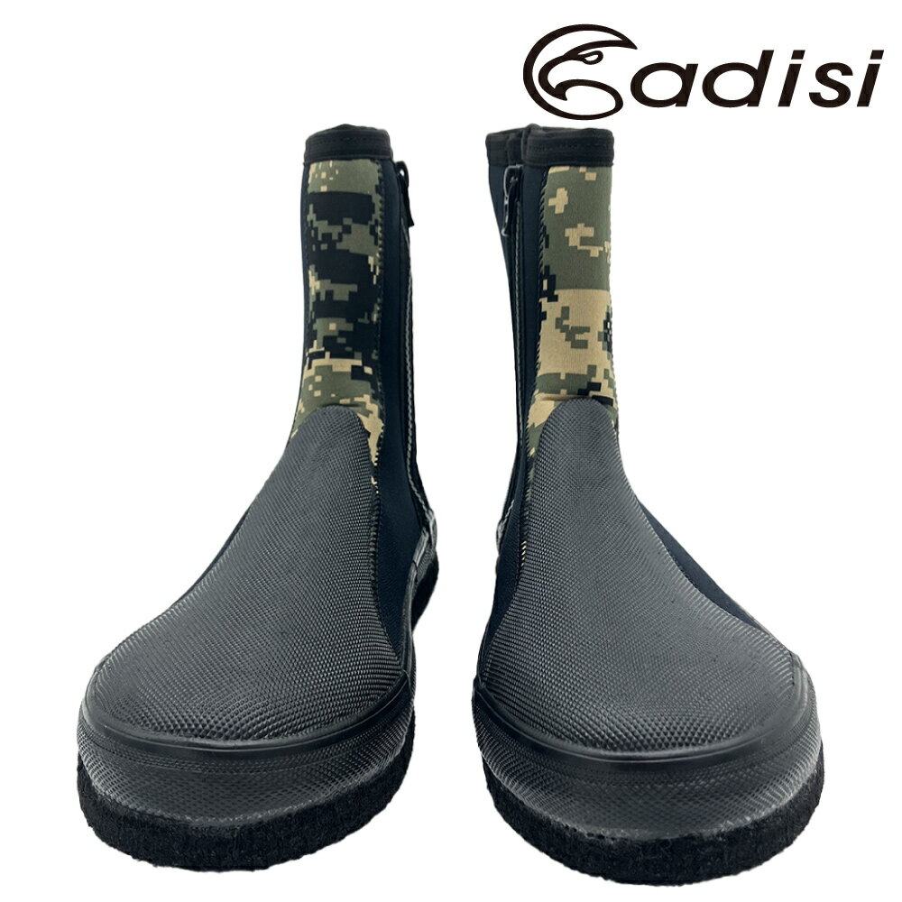 ADISI 長筒防滑鞋【黑-數位迷彩/長橡膠片】AS24010 (23~29) / 城市綠洲專賣 (溯溪、浮潛、潛水、止滑、雨鞋、戲水、海邊、礁岩) 4