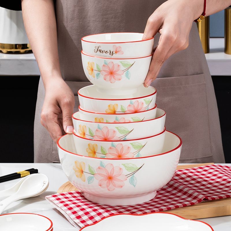 工廠直銷 特惠 免運 碗 餐具 吃飯碗 家用陶瓷碗 碗盤 高顏值碗碟盤套裝家用整套中式新款陶瓷餐具套裝喬遷新居新婚送禮特惠/開立發票 全館八折 快速出貨