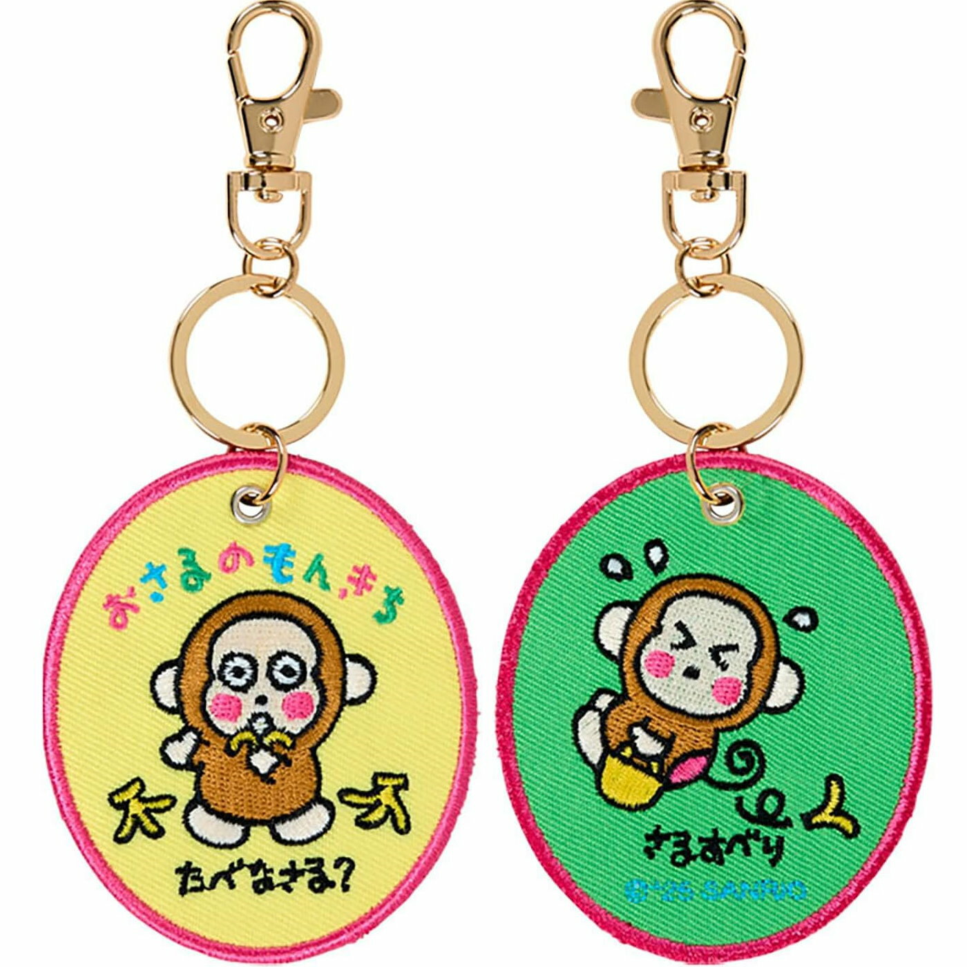 asdfkitty*淘氣猴 刺繡吊牌鑰匙圈 掛飾 吊飾-日本正版