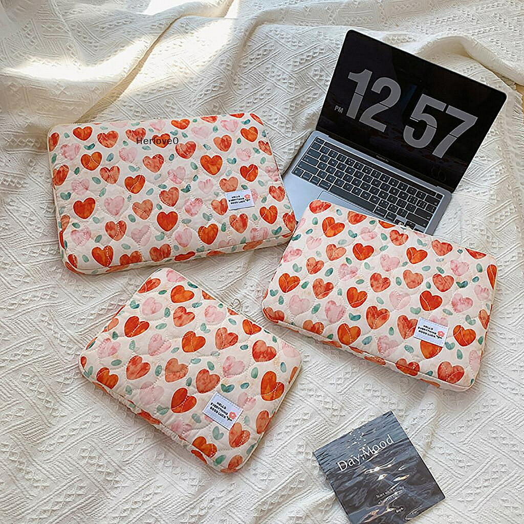 Herlove 花卉圖案筆記本電腦保護套包適用於 Ipad Air Pro 11 英寸保護套筆記本電腦包內袋扁平包 TW（滿400出貨哦）
