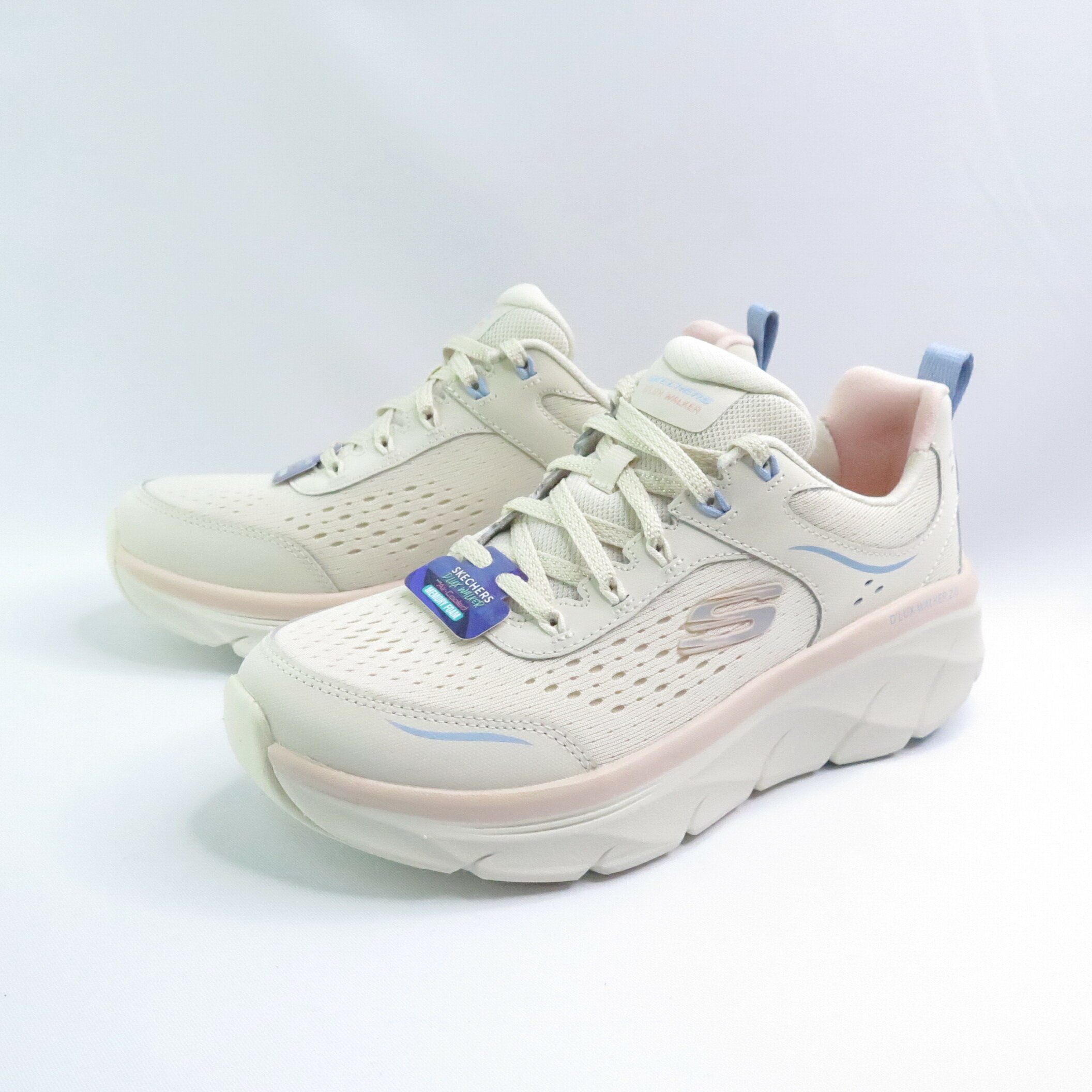 Skechers 150093NTMT 女 運動鞋 D'LUX WALKER 2.0 杏×粉【iSport愛運動】