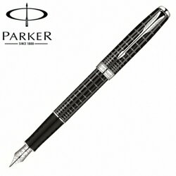 【派克 PARKER】商籟系列 格紋白夾 鋼筆 18K 筆尖F P0912240 /支