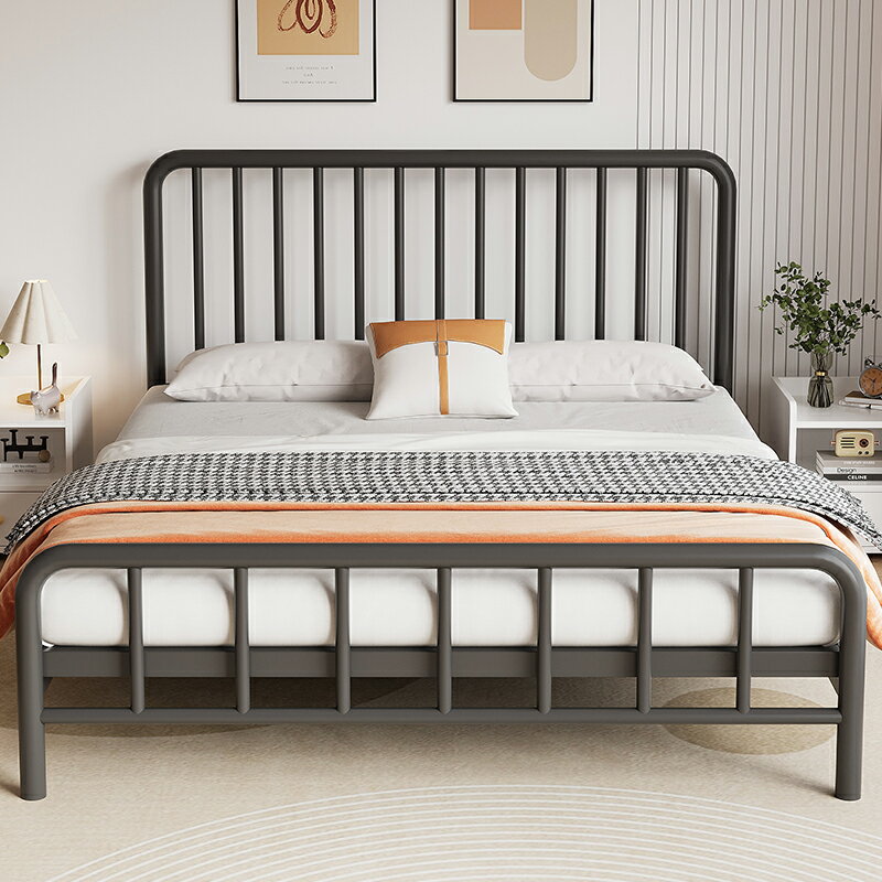 床鐵藝床現代簡約家用1.8米雙人床加厚加固1.5米單人床簡易鐵架床