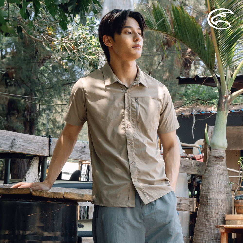 ADISI 男UPF50+透氣快乾短袖襯衫 AL2411019 (M-3XL)｜抗UV 彈性 吸濕 速乾 輕薄 休閒上衣 7
