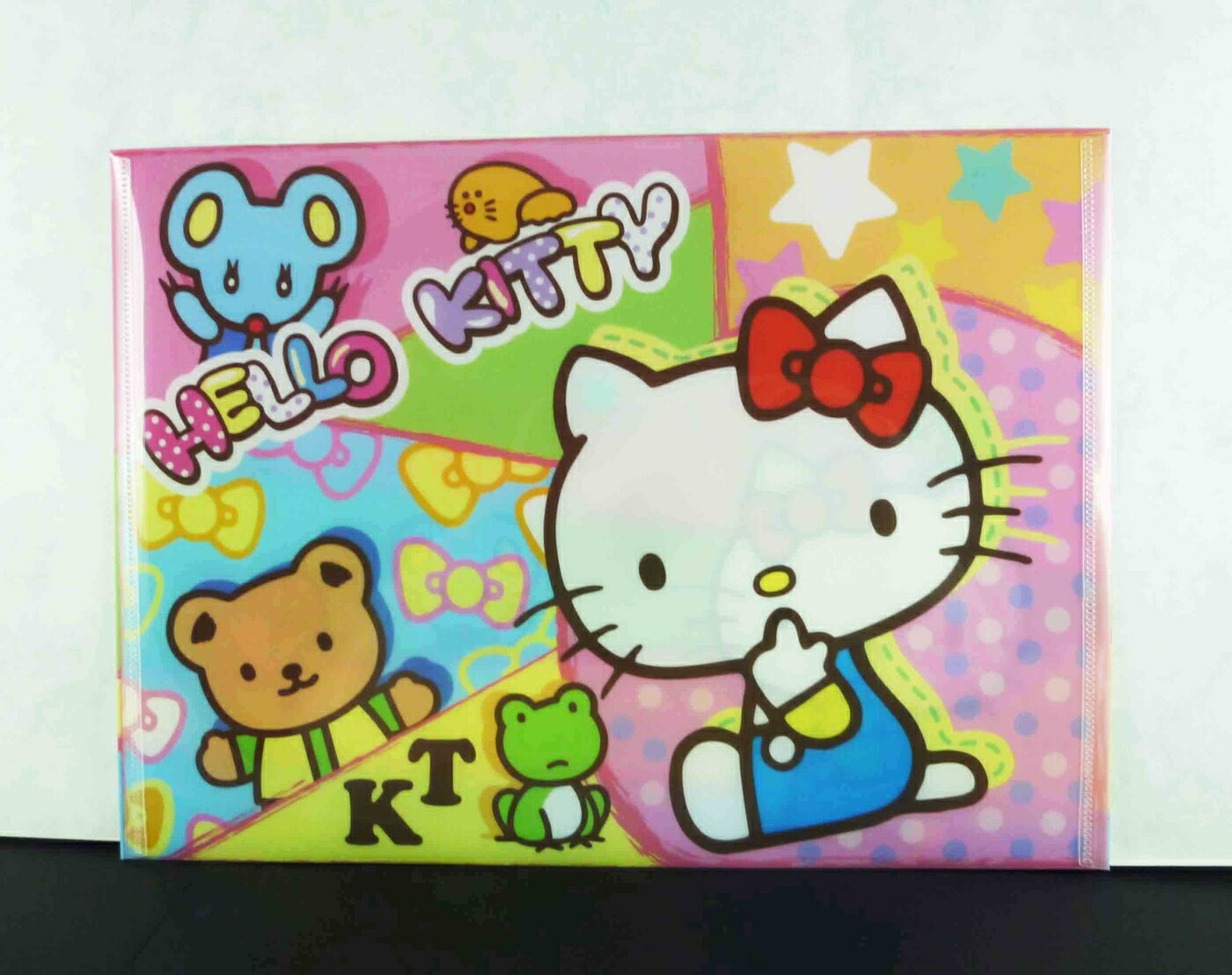 【震撼精品百貨】Hello Kitty 凱蒂貓 文件袋附扣-粉動物 震撼日式精品百貨