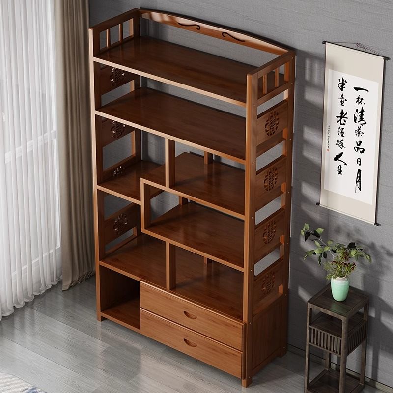 免運/可開發票 書櫃 書架 落地置物架 書架置物架靠墻落地家用書櫃多層客廳實木省空間辦公室隔斷收納架 快速出貨