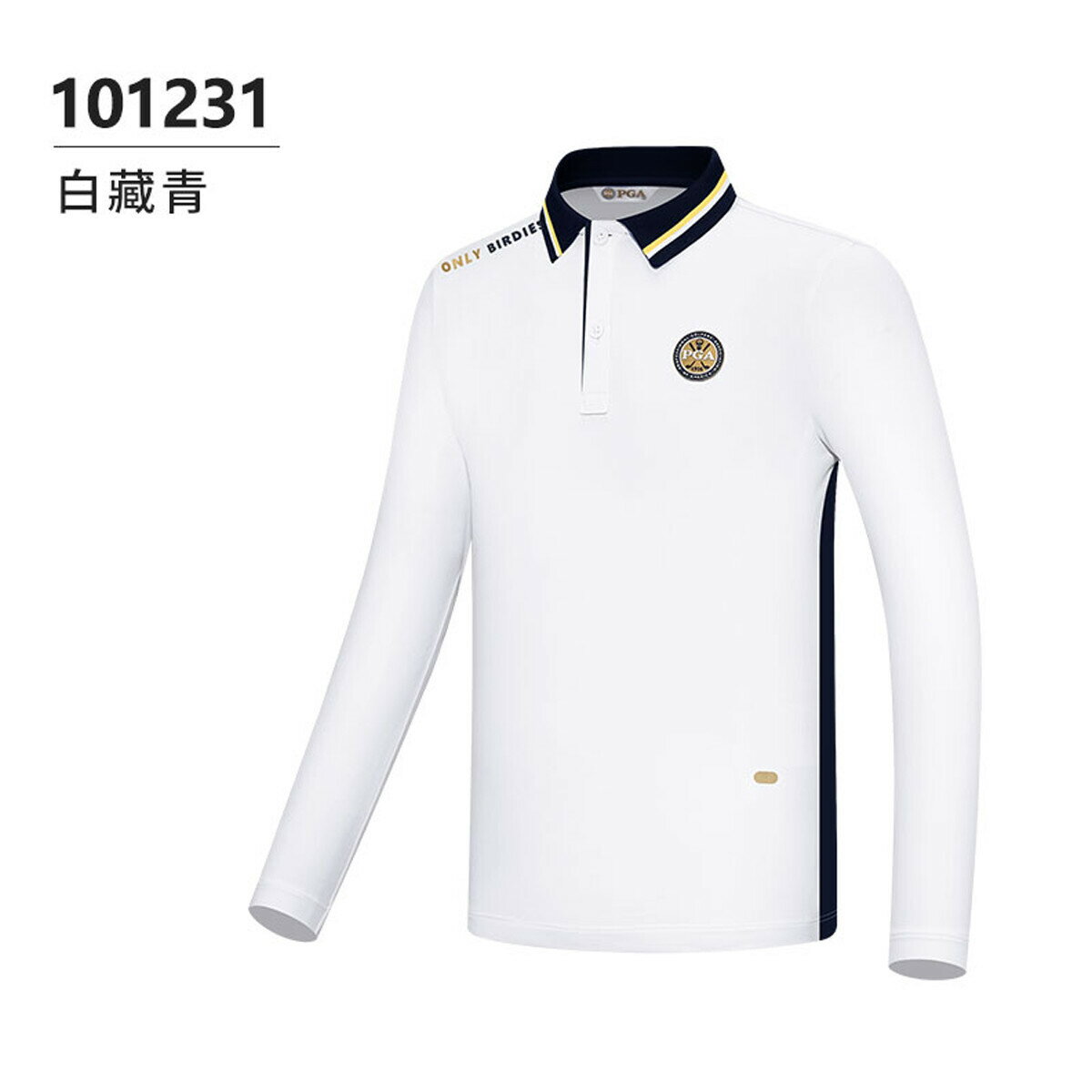 美國PGA 秋冬款 高爾夫球服 男童兒童青少年 拼色衣領長袖上衣