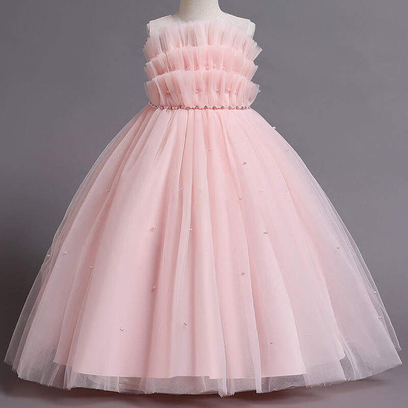 樂天線上婦幼展-點數最高15倍送 媽咪用品推薦童裝女童禮服婚紗公主裙花童走秀高端蓬蓬裙kids dress連衣裙