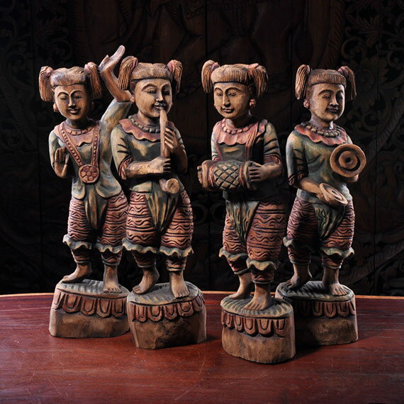 泰國實木手工雕刻工藝品擺件 東南亞木制裝飾品擺設人物擺放禮品1入
