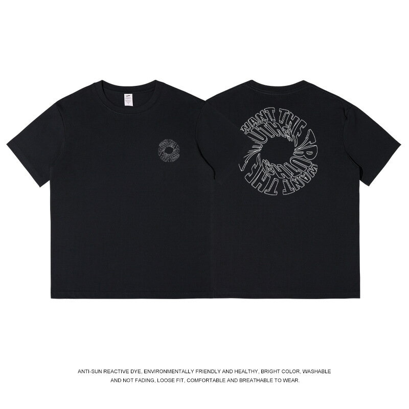 【喜挖】歐美街頭潮人字母印花圓領T恤夏季小眾設計感酷boy穿搭純棉短袖t 0