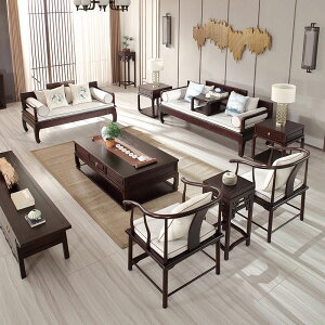 家具 新中式實木沙發白蠟禪意羅漢床組合仿古客廳套裝家具