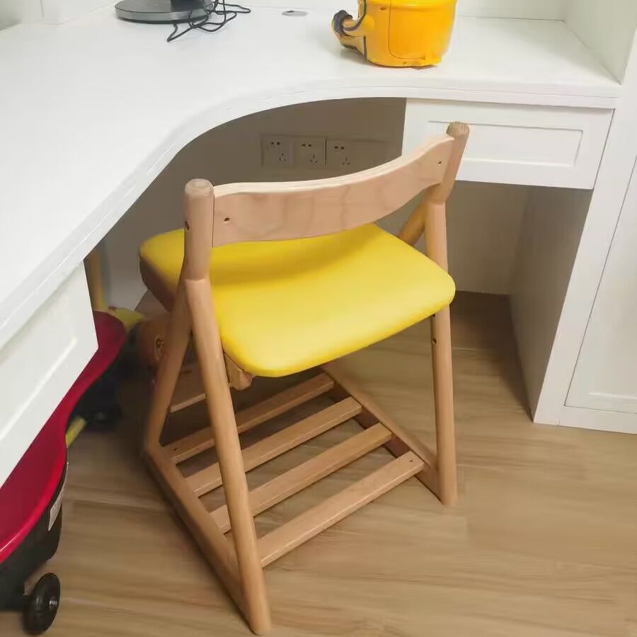 Faroro同款可调节儿童学习椅实木座椅家用宝宝餐椅升降功能写字椅