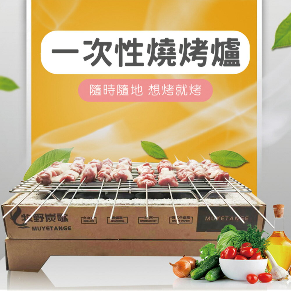 自嗨燒烤爐-懶人烤肉架 一次性拋棄式露營必備生火架