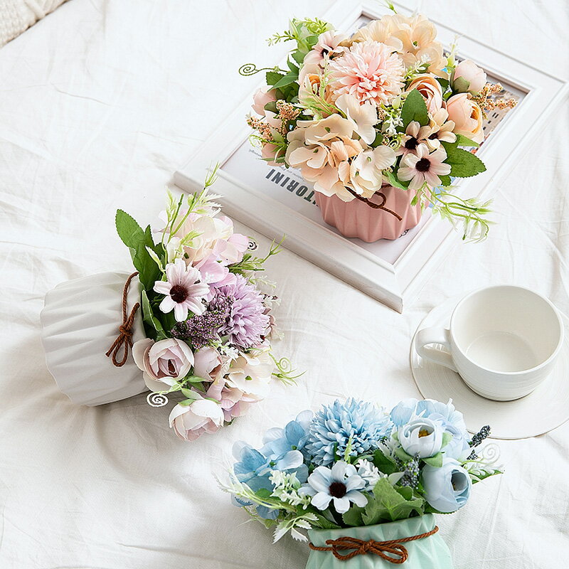 北歐ins風創意假花仿真花擺件現代簡約創意客廳插花藝餐桌裝飾品